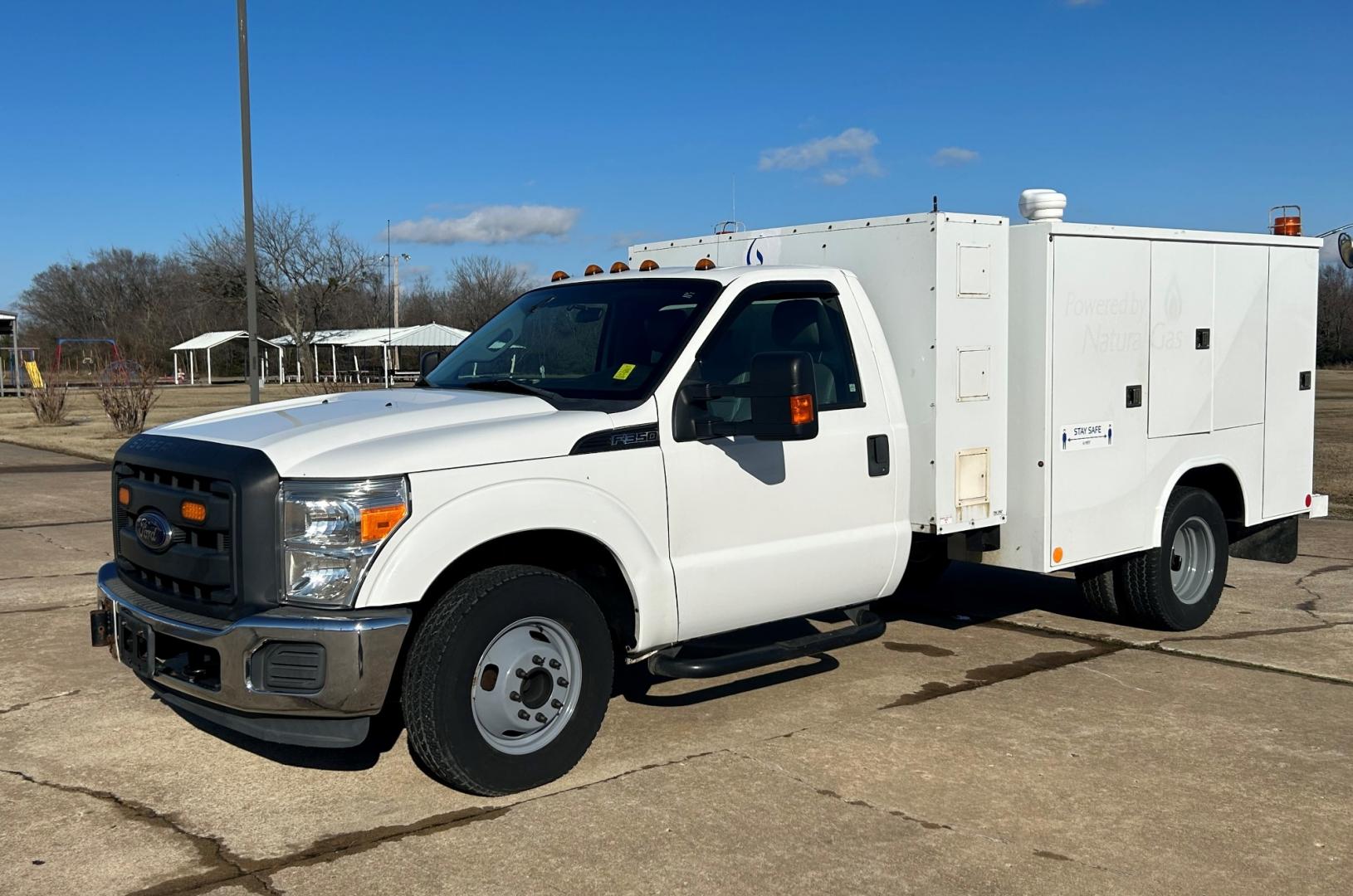 2012 White Ford F-350 SD XL DRW 2WD (1FDRF3G67CE) with an 6.2L V8 OHV 16V engine, 6-Speed Automatic transmission, located at 17760 Hwy 62, Morris, OK, 74445, (918) 733-4887, 35.609104, -95.877060 - Photo#0