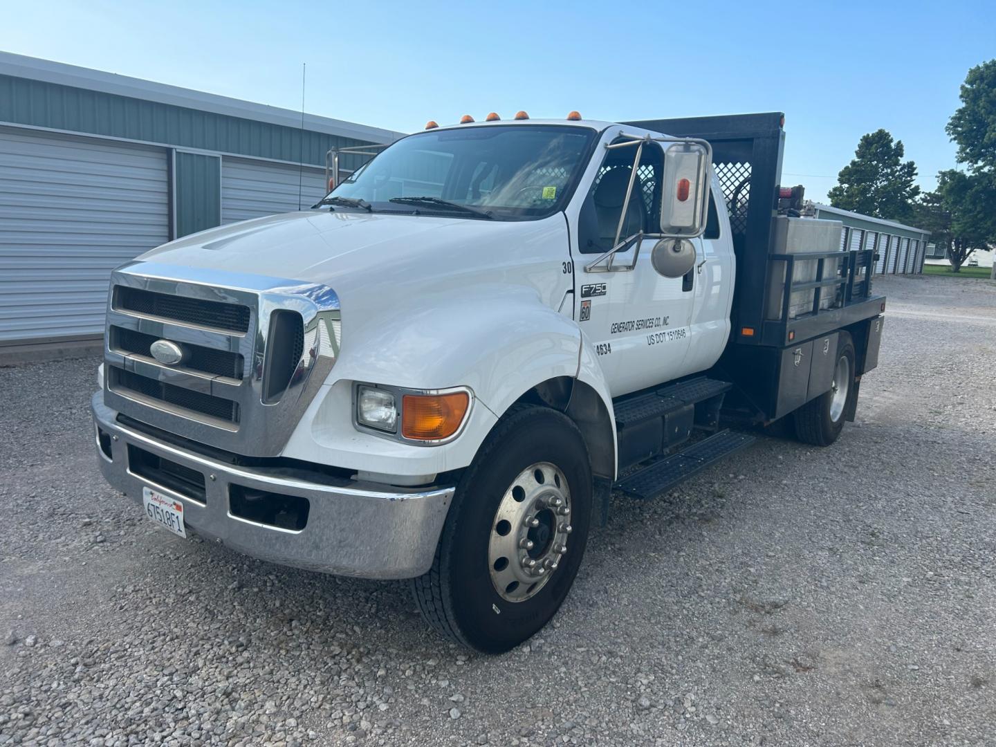 2008 White Ford F-750 SuperCab 2WD DRW (3FRXX75G68V) with an 7.2L L6 DIESEL engine, AUTOMATIC transmission, located at 17760 Hwy 62, Morris, OK, 74445, (918) 733-4887, 35.609104, -95.877060 - 2008 FORD F-750 HAS THE 7.2L ENGINE. THIS TRUCK RUNS ON DIESEL ONLY. FEATURES POWER LOCKS, POWER WINDOWS, MANUAL SEATS, AM/FM STEREO, CD PLAYER, LEATHER SEATS, CUSTOM BED, WITH LOTS OF STORAGE 233,874 MILES WITH A CLEAN TITLE AND FREE CARFAX REPORT $29,500 CALL RUSS OR JONA AT 918-733-4887 - Photo#0