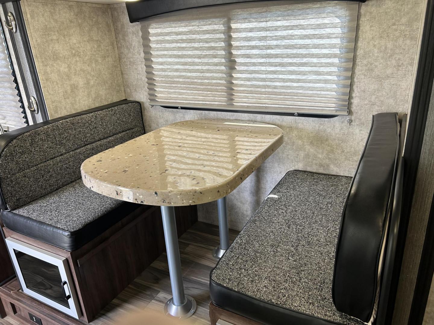 2018 White Travel Lite, Inc Unknown F22RK (55MT1KL17JP) , located at 17760 Hwy 62, Morris, OK, 74445, 35.609104, -95.877060 - WE HAVE THE PERFECT CAMPER FOR A GETAWAY TRIP. ITS A 2018 TRAVEL LITE FALCON 21FT. IT FEATURES A BOOTH STYLE DINETTE DROPS DOWN FOR ADDITIONAL SLEEPING AND STORAGE UNDERNEATH, QUEEN SIZED BED, SHIRT CLOSET, AM/FM RADIO WITH DVD PLAYER, 2 BURNER STOVE WITH STORAGE, (NO OVEN), OVERHEAD MICROWAVE, MID- - Photo#13