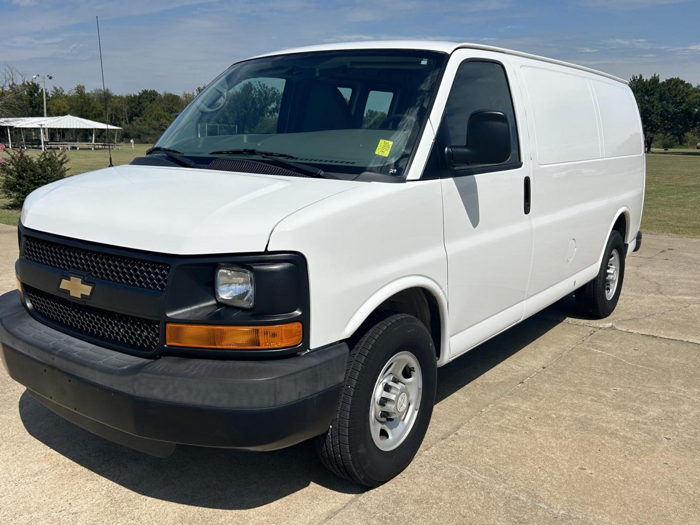 2014 White /Gray Chevrolet Express 2500 Cargo (1GCWGFCB8E1) with an 6.0L V8 OHV 16V CNG engine, 6A transmission, located at 17760 Hwy 62, Morris, OK, 74445, (918) 733-4887, 35.609104, -95.877060 - 2014 CHEVROLET EXPRESS CARGO VAN IS A DEDICATED CNG ONLY RUNS ON COMPRESSED NATURAL GAS. IT FEATURES A 6.0L V8, RWD, POWER LOCKS, POWER WINDOWS, MANUAL MIRRORS, MANUAL SEATS, AM/FM STEREO, LEATHER SEATS, TRACTION CONTROL, SPLIT SWING-OUT RIGHT DOORS, AND TOW PACKAGE. EQUIPPED WITH A CNG FUEL SYSTE - Photo#2