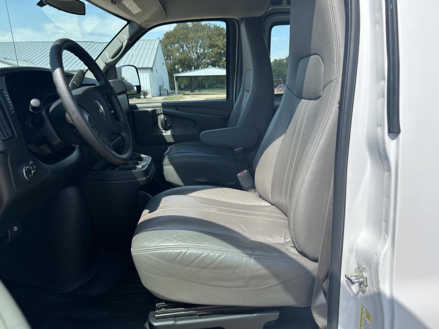 2014 White /Gray Chevrolet Express 2500 Cargo (1GCWGFCB8E1) with an 6.0L V8 OHV 16V CNG engine, 6A transmission, located at 17760 Hwy 62, Morris, OK, 74445, (918) 733-4887, 35.609104, -95.877060 - 2014 CHEVROLET EXPRESS CARGO VAN IS A DEDICATED CNG ONLY RUNS ON COMPRESSED NATURAL GAS. IT FEATURES A 6.0L V8, RWD, POWER LOCKS, POWER WINDOWS, MANUAL MIRRORS, MANUAL SEATS, AM/FM STEREO, LEATHER SEATS, TRACTION CONTROL, SPLIT SWING-OUT RIGHT DOORS, AND TOW PACKAGE. EQUIPPED WITH A CNG FUEL SYSTE - Photo#9