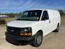 2014 White /BLACK Chevrolet Express 2500 Cargo (1GCWGFCB8E1) with an 6.0L V8 OHV 16V CNG engine, 6A transmission, located at 17760 Hwy 62, Morris, OK, 74445, (918) 733-4887, 35.609104, -95.877060 - 2014 CHEVROLET EXPRESS CARGO VAN 6.0L V8 RWD FEATURING POWER LOCKS, POWER WINDOWS, POWER MIRRORS, MANUAL SEATS, AM/FM STEREO, LEATHER SEATS, TRACTION CONTROL, SPLIT SWING-OUT RIGHT DOORS AND REAR DOORS, TRAILER HITCH AND TOW PACKAGE. EQUIPPED WITH A CNG FUEL SYSTEM THAT RUNS ON COMPRESSED NATURAL GA - Photo#0