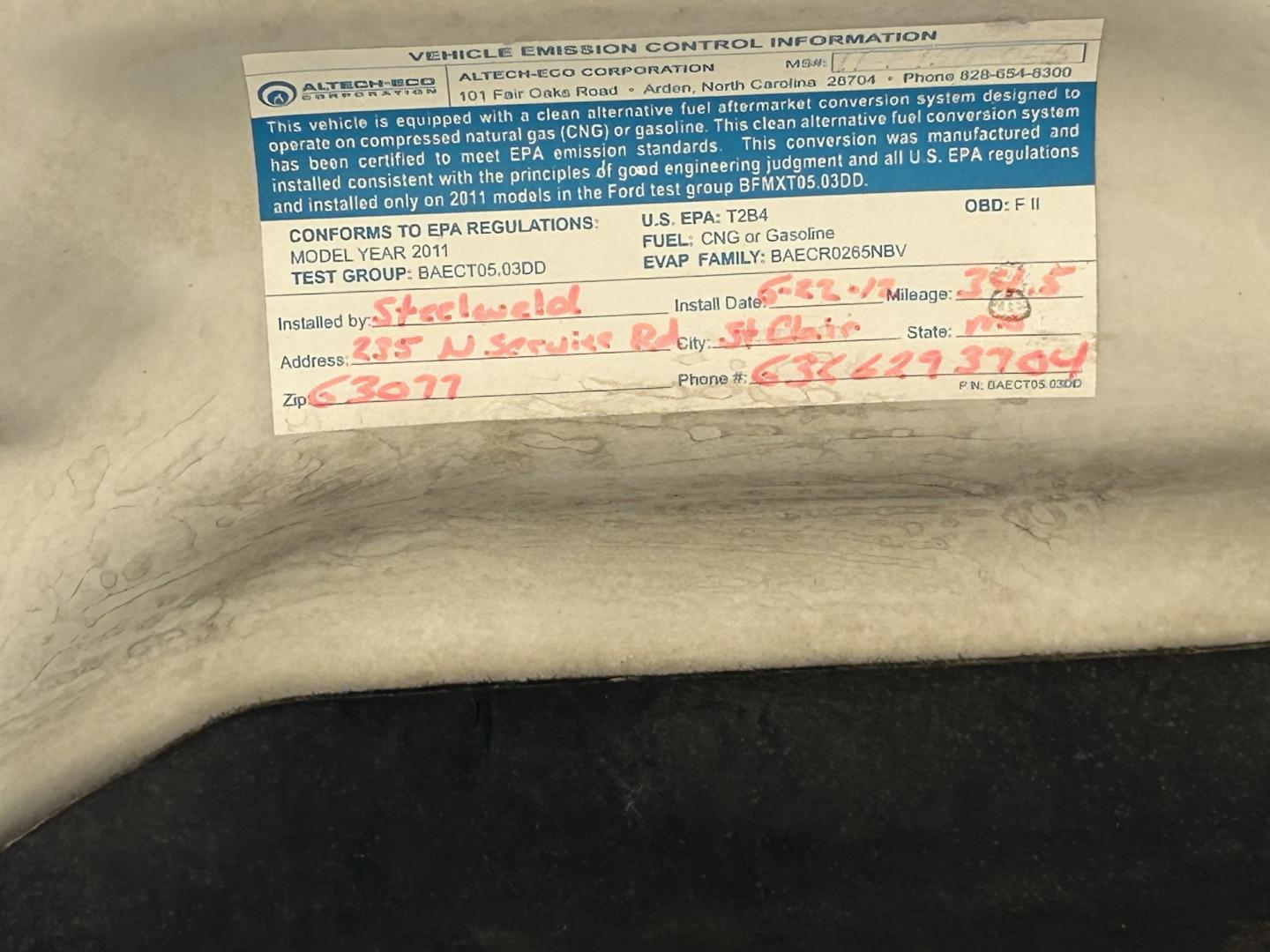 2011 White /Gray Ford F-150 STX 6.5-ft. Bed 2WD (1FTPF1CF4BK) with an 5.0L V8 OHV 16V engine, 4-Speed Automatic transmission, located at 17760 Hwy 62, Morris, OK, 74445, (918) 733-4887, 35.609104, -95.877060 - 2011 FORD F-150 HAS THE 5.0L V8 AND IS RWD. FEATURES POWER LOCKS, POWER WINDOWS, POWER MIRRORS, AM/FM STEREO, CLOTH INTERIOR, BED LINER, CRUISE CONTROL, TRACTION CONTROL, MULTI-FUNCTION STEERING CONTROL. A PREMIER ALTERNATIVE FUEL CONVERSION THAT IS EPA-APPROVED. EXTREMELY CLEAN-BURNING AND EFFICIEN - Photo#20