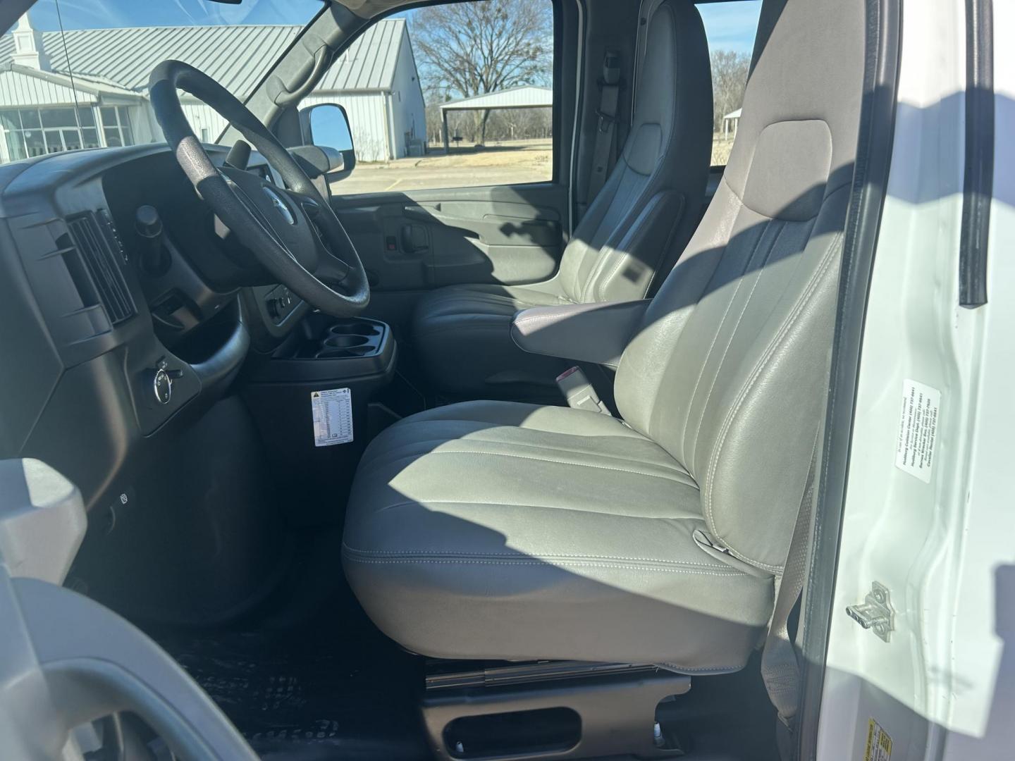 2012 White /Gray Chevrolet Express 3500 Cargo (1GCZGTCBXC1) with an 3.6L V6 DOHC 16V engine, 6-Speed Automatic transmission, located at 17760 Hwy 62, Morris, OK, 74445, (918) 733-4887, 35.609104, -95.877060 - 2012 CHEVROLET EXPRESS CARGO VAN 6.0L V8 RWD FEATURING MANUAL LOCKS, MANUAL WINDOWS, MANUAL MIRRORS, MANUAL SEATS, AM/FM STEREO, LEATHER SEATS, LEATHER-WRAPPED STEERING WHEEL, TRACTION CONTROL, SPLIT SWING-OUT RIGHT DOORS, AND TOW PACKAGE. EQUIPPED WITH IMPCO CNG FUEL SYSTEM THAT RUNS ON COMPRESSED - Photo#7